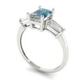 thumbnail image 2 of 1.5 ctw 3 Stone Anniversary Ring for Women | Emerald Cut Blue Moissanite | Hyperallergenic Solid 14K White Gold, 2 of 5
