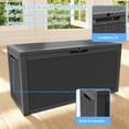 thumbnail image 6 of fazzn 100 Gallon Resin Deck Box Waterproof Outdoor Storage Box for Patio Furniture Pool Accessories Indoor Storage for Cushion Garden Tools (Black), 6 of 7