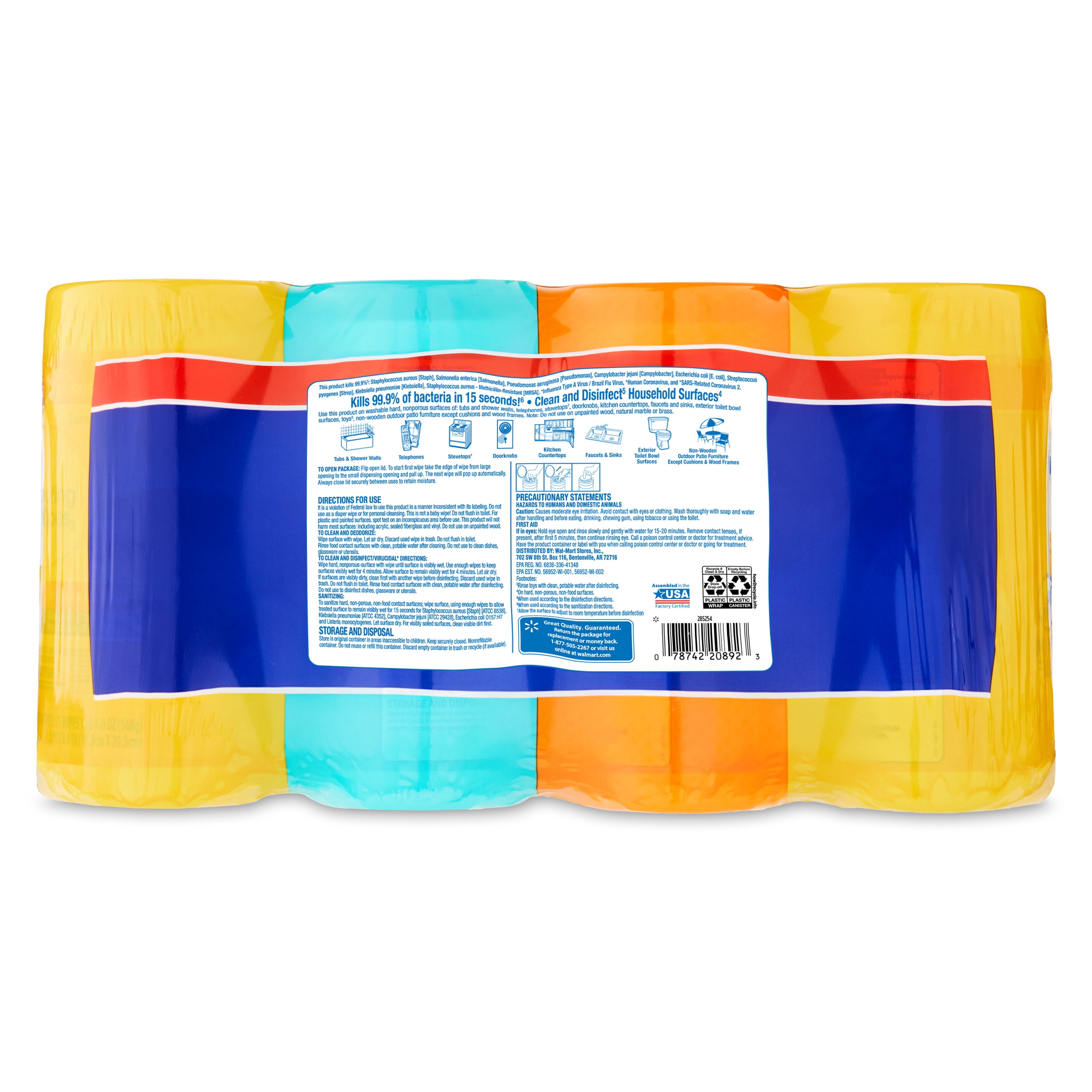 Great Value Disinfecting Wipes, 4 Pack, 300 Total Wipes
