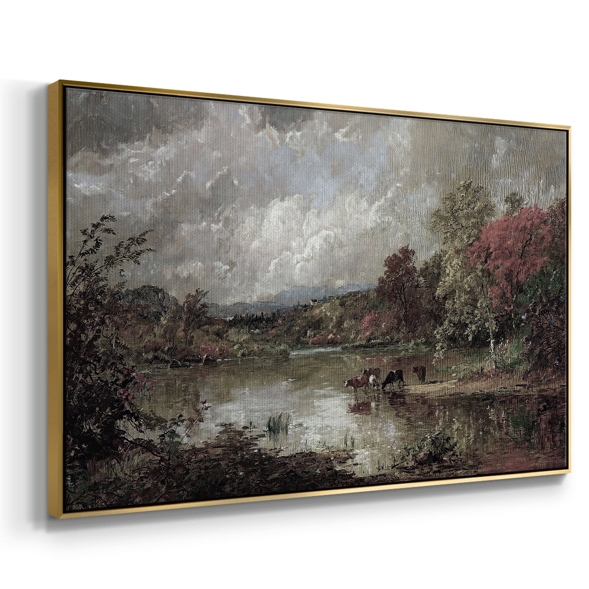 Vintage Landscape-XXIII By Wexford Home Framed in Gold Wood Gallery Wrapped Canvas 17 in. x 25 in.