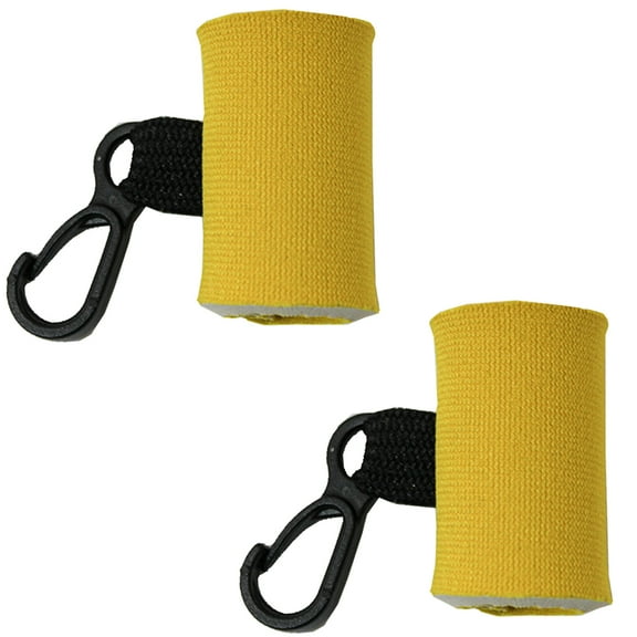 2 Yellow Clip-On Neoprene Sleeve Lip Balm Holster Lipstick Holder Chapstick Case Key Chains