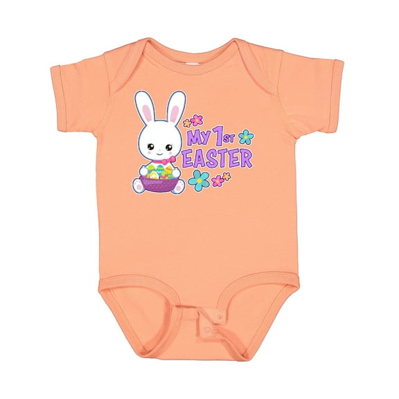 Inktastic My 1st Easter with Bunny and Easter Basket Girls Baby Bodysuit