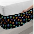 thumbnail image 2 of Space Bed Skirt, UFOs and Planets Gas Giant Alien Environments Science Fiction Elements, Elastic Bedskirt Dust Ruffle Wrap Around for Bedding Decor, 4 Sizes, Multicolor, by Ambesonne, 2 of 2