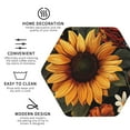thumbnail image 3 of Sigee Sunflower Floral Butterfly for Water-Resistant, Heat-Resistant, Non-Slip Leather Coasters Set, Ideal for Coffee Table, Office, Bar, Home Decor-Hexagon, 3 of 6
