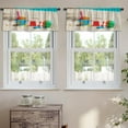 thumbnail image 2 of LALILO Kitchen Curtain Valance Kids Toys Tropical Sand Beach Rod Pocket Window Curtain 52"x 18" Set of 2, 2 of 5