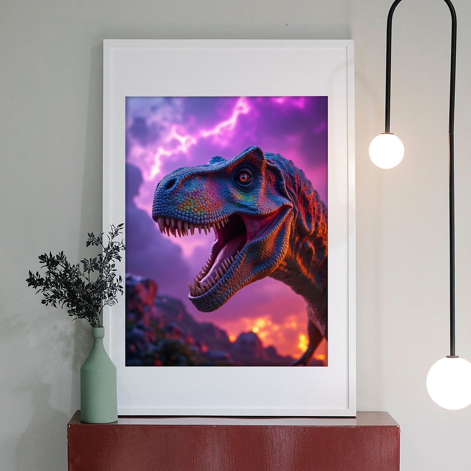 Diamond Art Kits for Adults - 5d Colorful Dinosaur Lightning Sky Diamond Painting for Adults, Diamond Art for Adults Beginners, Diamond Painting Kits for Adults for Home Wall Decor