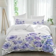 thumbnail image 2 of Blue Spring Floral Bedding 3 Piece Duvet Cover Set California King, Summer Botanical Watercolor Flower Soft Microfiber Comforter Cover with Zipper Closure & Pillowcases, FadeResistant Quilt Cover, 2 of 9