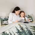 thumbnail image 4 of Castle Fairy Watercolor Camper Full Size Comforter Sets 3 Pieces for Teens, Forest Print Bedding Sets for Bedroom, White Green,Grey Reversible, 4 of 6