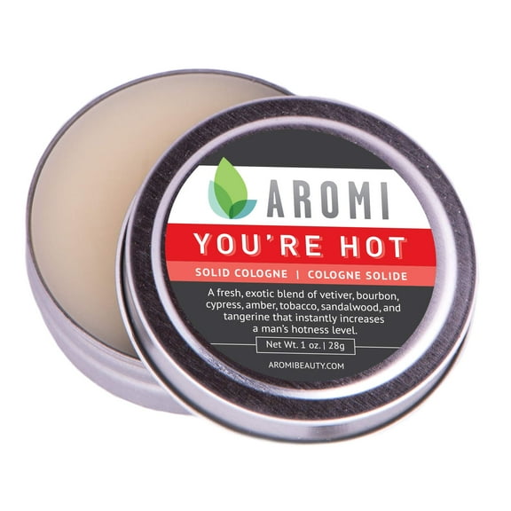 Aromi Solid Cologne | Fresh, Woodsy Fragrance, Vegan,  Wax, Vetiver, Sandalwood Scent, Men's Gift, Travel (You're Hot)