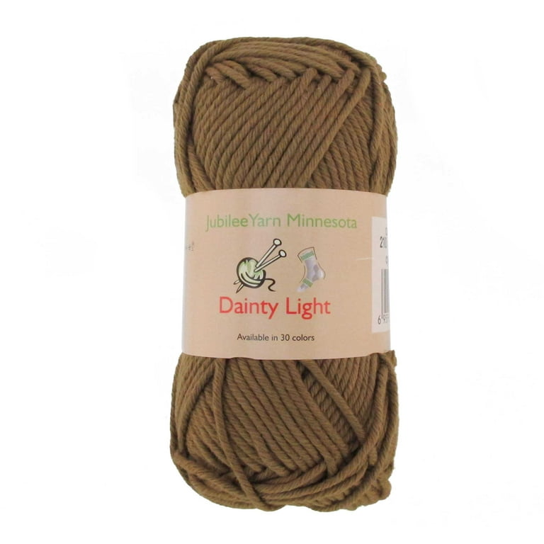 JubileeYarn Medium Gauge Worsted Weight Yarn - Dainty Light - 4 Skeins -  100% Cotton - Chestnut Brown - Color 210 - BambooMN