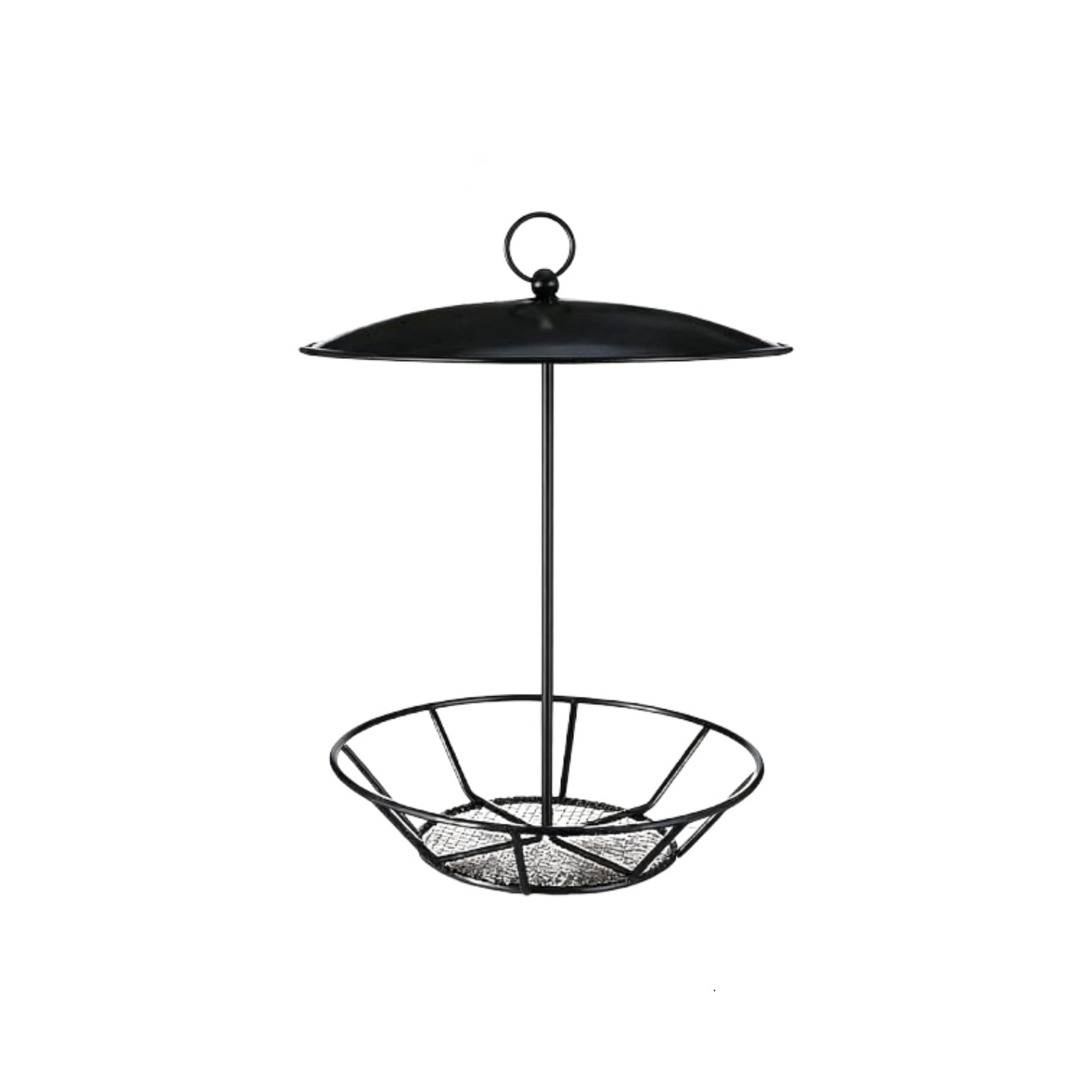 WKSCLPAI Wrought Iron Bird Feeder Hanging Outdoor Squirrel-proof with Seed Cake Holder for Backyard Garden Heavy Duty Rust Proof Metal Water-proof Wild Bird Feeding Station