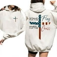 thumbnail image 5 of Stand For The Flag Kneel For The Cross Double-Sided Unisex Pullover Hoodie , Patriotic Christian Graphic Hooded Sweatshirt for Men and Women, Casual Daily Wear, Sizes S–5XL, 5 of 7