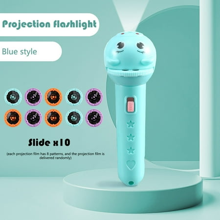 

Dqacd Slide Projector Flashlight Projection Light Toy Slide Flashlight Lamp Education Learning Night Light Before Going To Bed