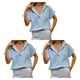 thumbnail image 2 of Qarigey Camisa de mujer Blusa con botones de color sólido con bolsillo Oficina Señora Trabajo Fecha Verano Top Ropa Accesorios Azul claro M Azul claro M 3Conjunto, 2 of 6