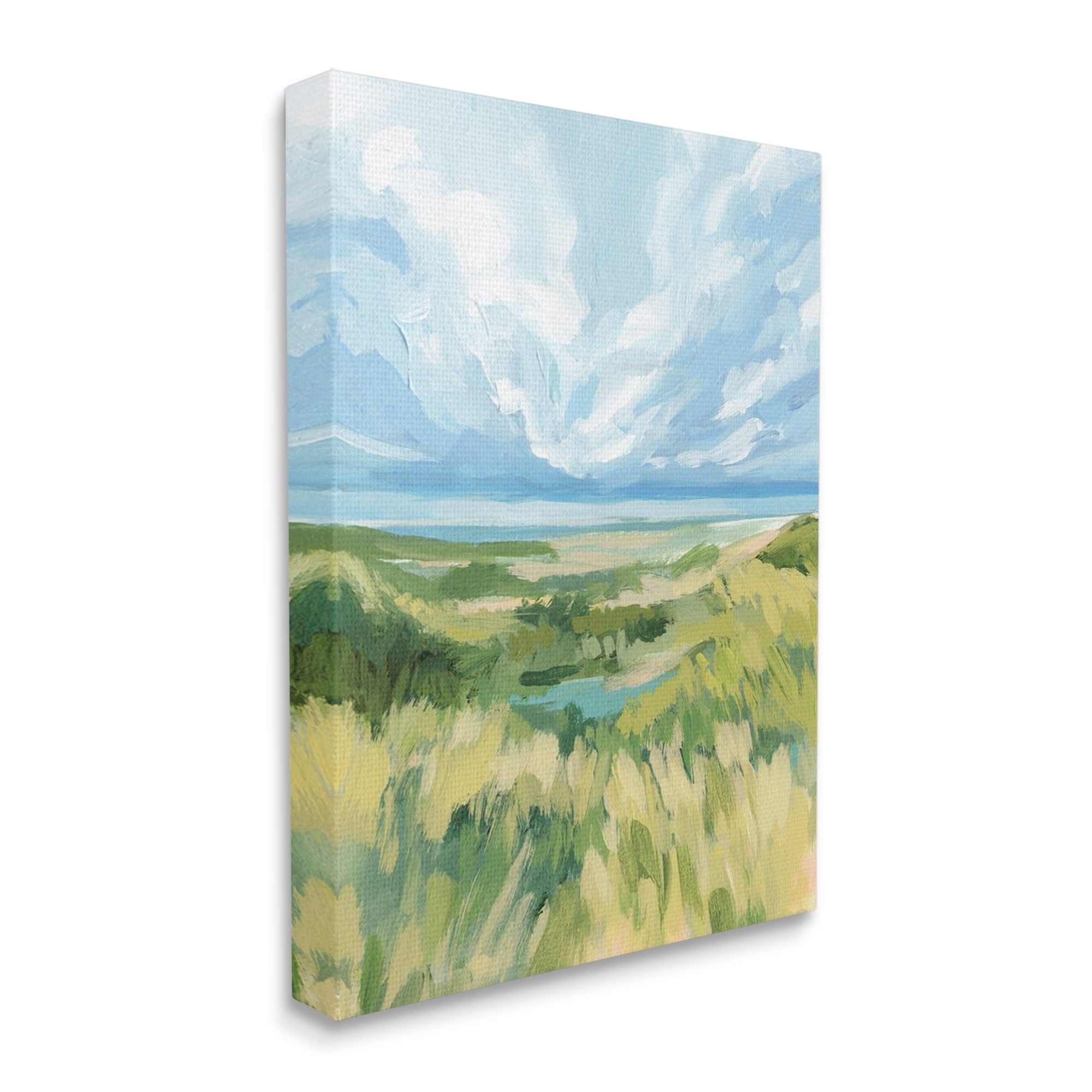 Stupell Coastal Grassy Dunes Landscape Landscape Painting Gallery Wrapped Canvas Print Wall Art