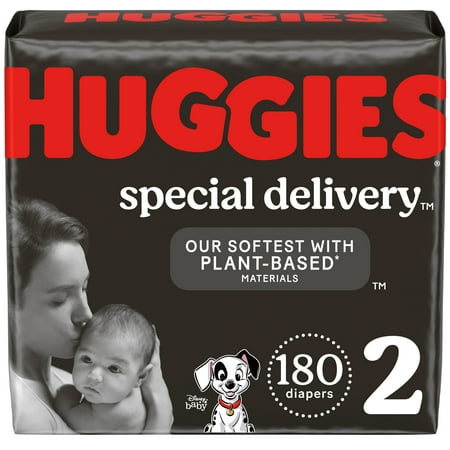 Huggies Special Delivery Hypoallergenic Baby Diapers, Fragrance Free, Size 2, 180 Ct