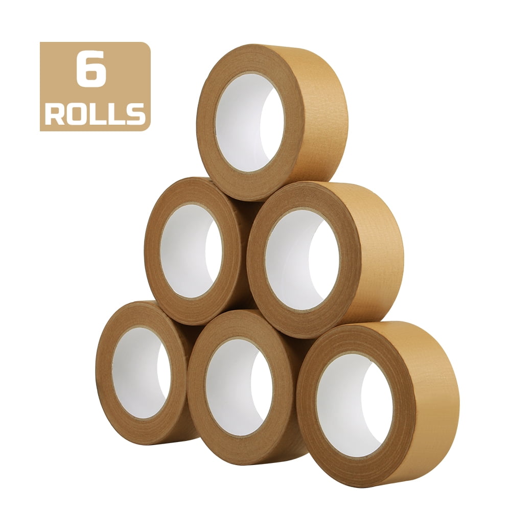 Leopcito Brown Kraft Paper Tape, WTNPZ-B206-BN, 6 Rolls x 2 inch x 55 Yard x 7 Mil