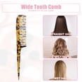 thumbnail image 4 of Unique Bargains Wide Tooth Comb Acetate Wide Comb for Curly Hair Thick Hair Leopard Print Pattern Brown, 4 of 7