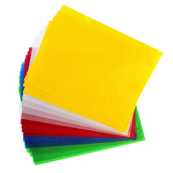 ORDDIART Clear Plastic Folder 20 Pack A4 L Shape File Folders Assorted Colors Office Supplies