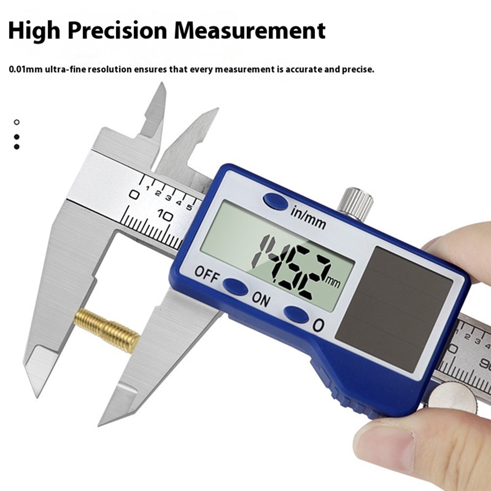 Digital Measuring Calipers 150mm Solar Operated With LCD Display Accuracy Measuring Tool For Mechanical Projects