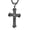 Black, variant on Men's Cross Pendant Necklace Large Stainless Steel Cross Pendant Necklace for Men Women
