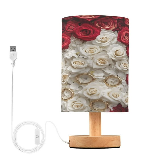 BZSMCE Lamp Modern White and Red Rose Creative Patter Night Light