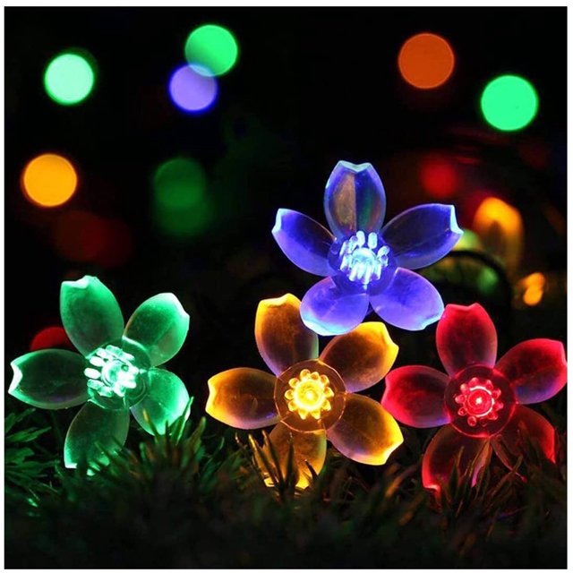 Guirnaldas de flores solares ACTIVE 23 pies 50 Decoraciones para árboles de Navidad Multicolor