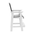 thumbnail image 6 of HDPE Bar Chair Set of 2 – Tall Adirondack Outdoor Chairs with Widened Armrests, Durable All-Weather Patio & Backyard Seating, White + Gray High-Back Design, 6 of 7