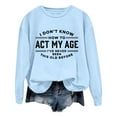thumbnail image 1 of Wyzesi Chandails Longs pour Femmes Chandails à Manches Longues Col Rond Mode Chandails Imprimés Lettres Chandail Léger Chandails Amples Blouse Haut Chandail Sans Capuche Veste Femmes, 1 of 5