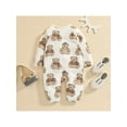 thumbnail image 3 of Seyurigaoka Unisex Babys Bear Print Jumpsuit, Toddler Casual Long Sleeve Round Neck Romper, 3 of 9