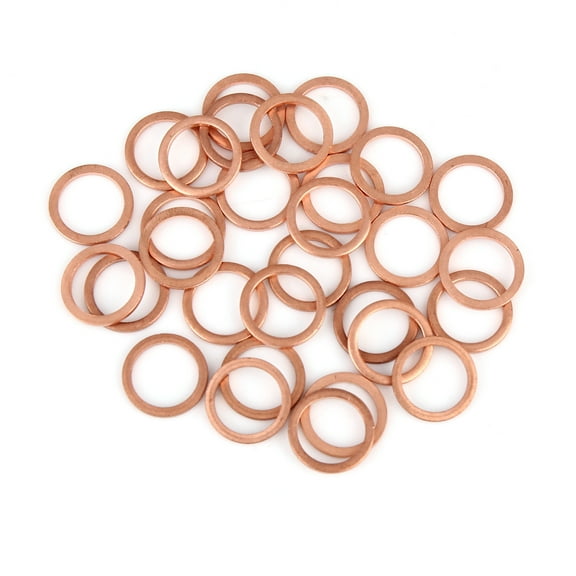 30pcs Copper Crush Washer Flat Sealing Gasket Ring Spacer for Car 12 x 16 x 1.5mm
