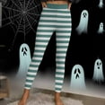 thumbnail image 4 of GERsome Striped Leggings for Women High Waist Tight Pants Womens Halloween Christmas Party Striped Full Ankle Length Tights Size M, 4 of 9