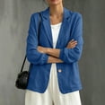 thumbnail image 5 of BiZtdJrK Summer Linen Blazer Jacket for Women Long Sleeve Lightweight Suit Coats Dressy Cotton Work Blazers Cardigans Blue XXL, 5 of 6