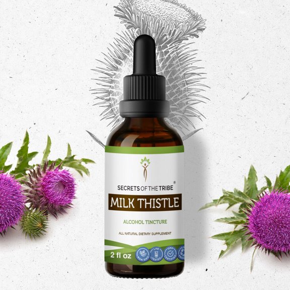 Milk Thistle Tincture Alcohol Extract, Organic Milk Thistle Silybum marianum Liver Health 2 oz