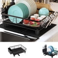 thumbnail image 2 of Hearth & Gear Kitchen Layer Rack For Dishes Storage Dishes And Drain Function Dish Rack Draining Board Pad Dish Drying Rack over Adjustable Small Rolling Rack for Xl Collapsable Dish Drainers Camping, 2 of 7
