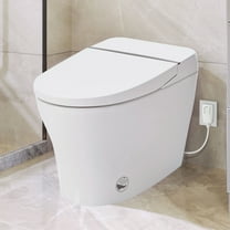 Allsumhome White Ceramic Elongated, 1.28 GPF Smart Toilet