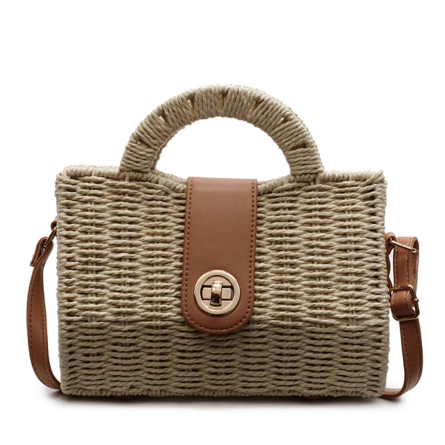 Bolso Hombro Mujeres Tejido Playa Verano (beige)