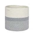 thumbnail image 1 of Xiao Hua Cesta de cuerda de algodón Cesta para guardar almohadas y mantas con asa para la sala de estar, cesta para la ropa tejida, cesta para guardar juguetes de peluche, 7,9 pulgadas, gris, 1 of 5