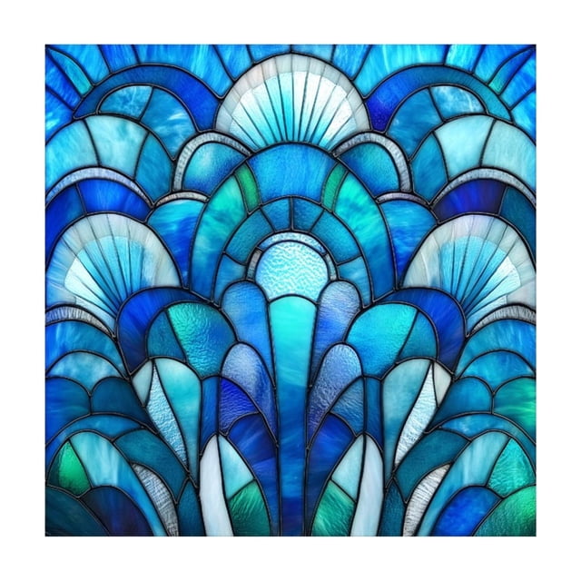Liyamei :Static Cling Window Film Colorful Art Stained Glass Window Decal Removable PVC Decorative Sticker 50cm ×50cm