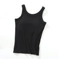 thumbnail image 3 of XDIAHBPL Camisole Tops For Women Solid Color Chest Pad Vest Suspender Wide Shoulder Strap Base Cup Underwear Long Anti Glazing Sleeveless Vest Tank Tops, 3 of 3