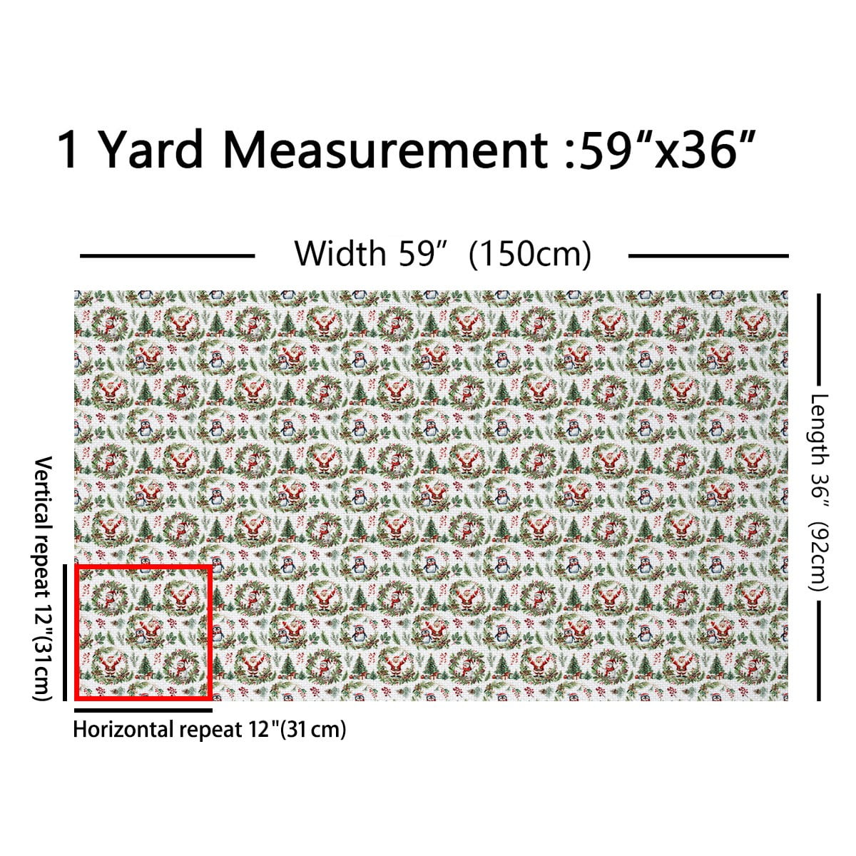Feelyou Kawaii Santa Claus Fabric by the Yard 3 Yards for Kid, Winter Christmas Deer Sewing Fabric, Xmas Poinsettia Floral Home Decor Fabric by the Yard, Super Cozy Room Decor