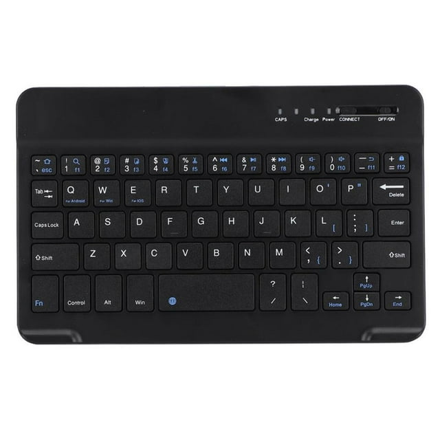 7-8 inch Slim Light Aluminum Alloy Wireless Bluetooth Keyboard for Android IOS WIN Black