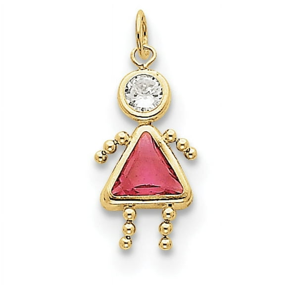 Beautiful 10k October Girl Birthstone Charm