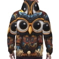 thumbnail image 7 of Sikiie Quirky Owl With Glasses Men's Hoodie, Essentials Hoodie, Sweatshirt, Pullover Hooded Sweatshirt for Men-Small, 7 of 7