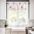 thumbnail image 3 of Kitchen Curtains Set, Red Orange Coastal Kitchen Curtains and Valances Set, Nautical Summer Beach Coral Sea Turtle Rod Pocket Tier Curtains 36 Inch Length for Cafe/Bedroom Windows, 3 of 6