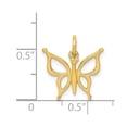 thumbnail image 3 of Diamond2Deal 14K Yellow Gold Butterfly Charm Pendant for Women (L- 0.67 in, W- 0.6 in), 3 of 4
