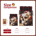 thumbnail image 3 of KLL Rose Floral Skull for Christmas Gift Bag,Christmas Burlap Goody Gift Bags with Plaid Drawstrings for Xmas Presents Holiday Party Favor Treats Candy-Black, 3 of 8