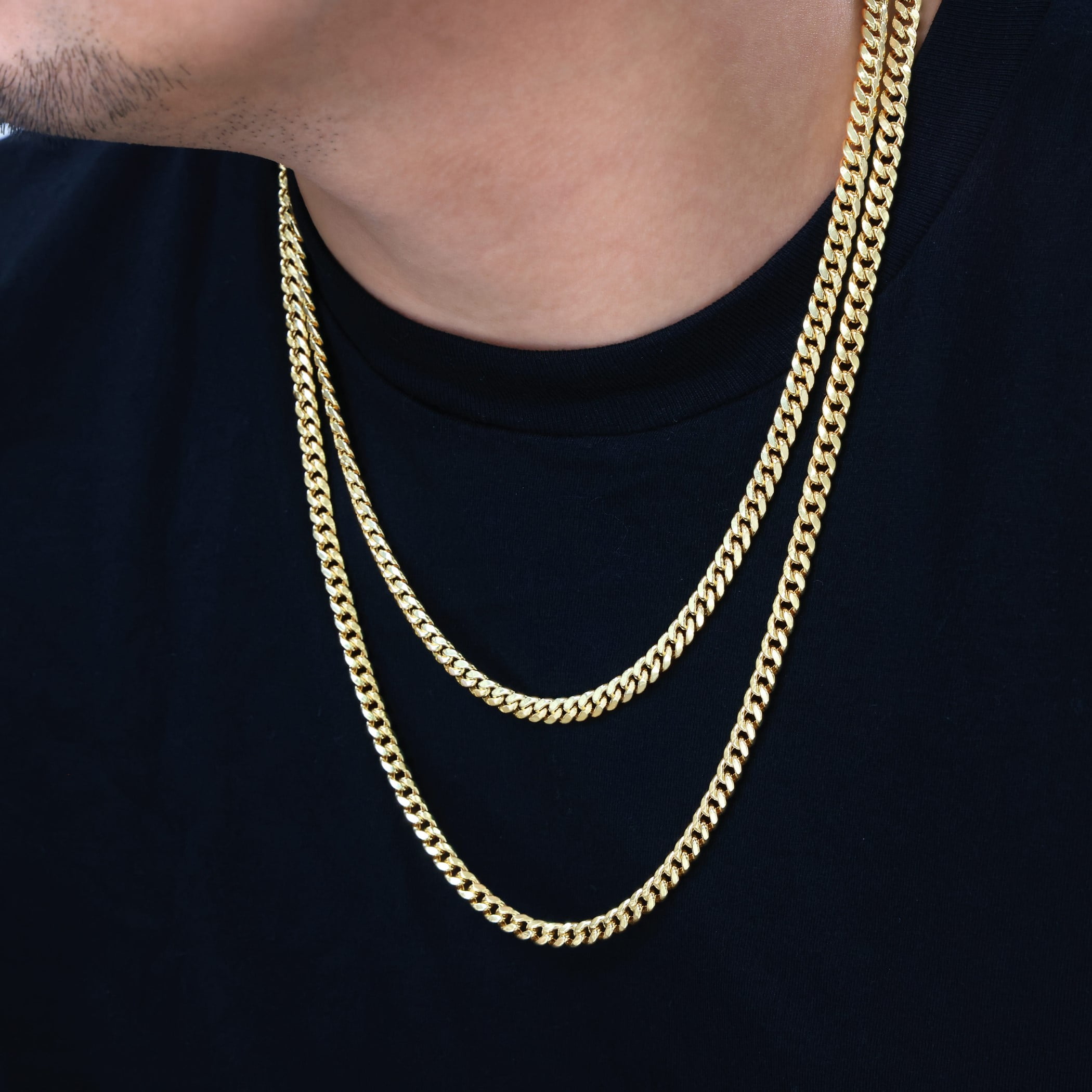 Nuragold 14k Real Yellow Gold Miami Cuban Link 5.5mm Chain Necklace (16"-30") Italian Jewelry for Men & Women