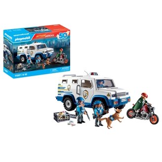 PLAYMOBIL Police Command Center With Prison – Large Play Set With Helipad, Cells, Figures & Accessories For Kids 4-10