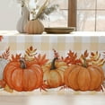thumbnail image 3 of Fall Tablecloth Rectangle 60x120 Inch, Thanksgiving Autumn Harvest Pumpkin Buffalo Plaid Decoration Table Cloth, Stain Resistant Table Cover for Party/Dining/Holiday, Orange Checkered, 3 of 6